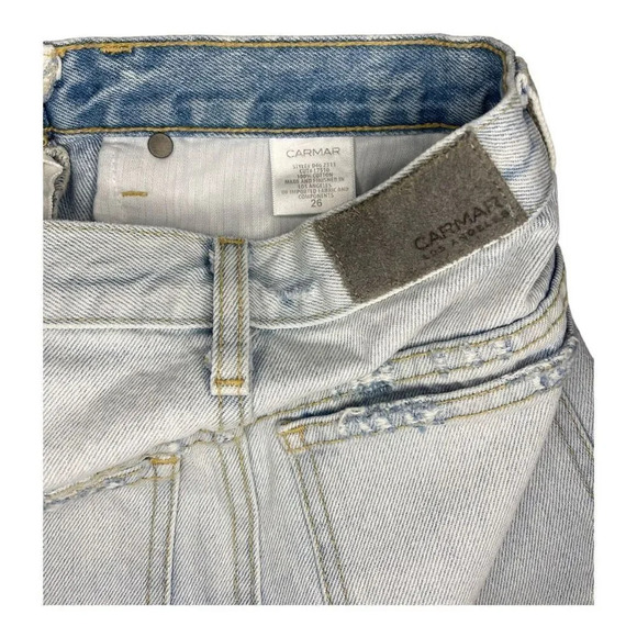 Carmar Women’s Size 26 Waist (Size 4) Light Denim Full Zip Front Mini Skirt - Picture 2 of 3